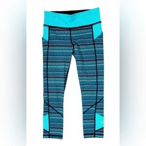 LULULEMON Pace Rival Crop Space Dye Twist Naval Blue Peacock Luxtreme Fabric 6